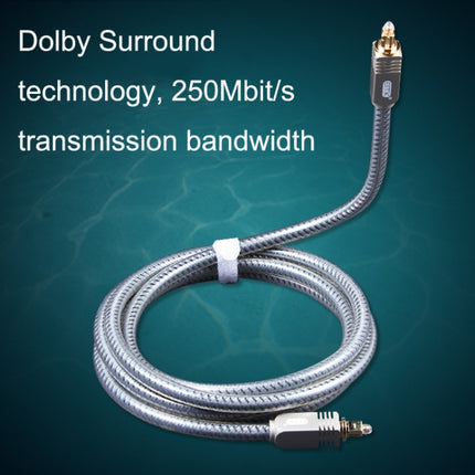 EMK YL/B Audio Digital Optical Fiber Cable Square To Square Audio Connection Cable, Length: 1.8m(Transparent Gray)-garmade.com