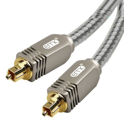 EMK YL/B Audio Digital Optical Fiber Cable Square To Square Audio Connection Cable, Length: 5m(Transparent Gray)-garmade.com