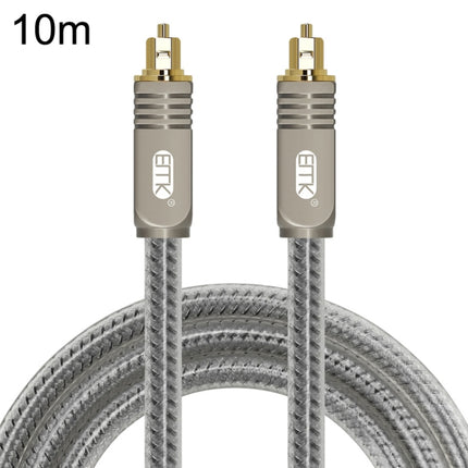 EMK YL/B Audio Digital Optical Fiber Cable Square To Square Audio Connection Cable, Length: 10m(Transparent Gray)-garmade.com