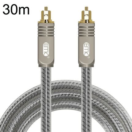 EMK YL/B Audio Digital Optical Fiber Cable Square To Square Audio Connection Cable, Length: 30m(Transparent Gray)-garmade.com