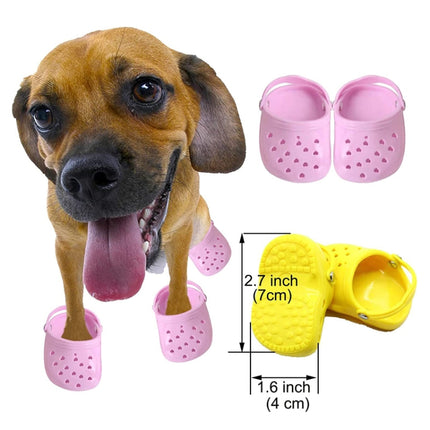 PETS119 2pcs Pet Cave Shoes Dog Slippers Beach Shoes(Pink)-garmade.com