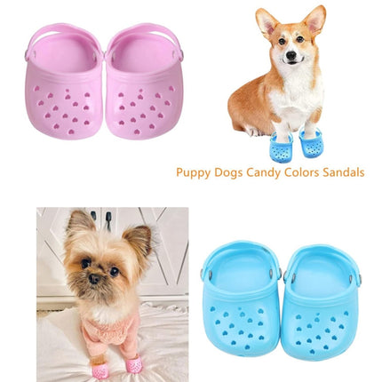 PETS119 2pcs Pet Cave Shoes Dog Slippers Beach Shoes(Pink)-garmade.com