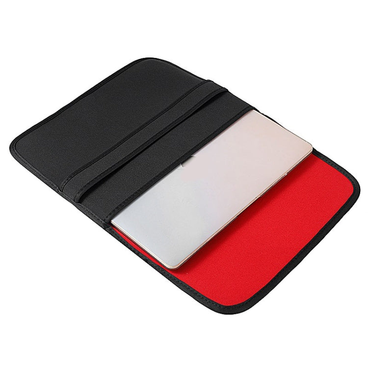17 Inch Neoprene Laptop Lining Bag Horizontal Section Flap Clutch Bag(Blue)-garmade.com
