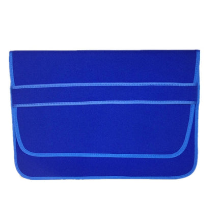 13 Inch Neoprene Laptop Lining Bag Horizontal Section Flap Clutch Bag(Blue)-garmade.com
