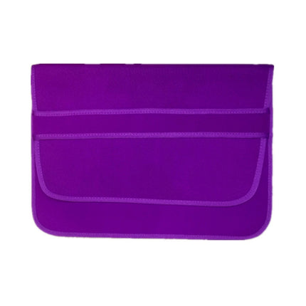 14 Inch Neoprene Laptop Lining Bag Horizontal Section Flap Clutch Bag(Purple)-garmade.com