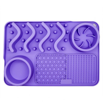 PETS357 Pet Licking Cushion Silicone Smell Food Bowl Cats And Dog Slow Food Plate(Purple)-garmade.com