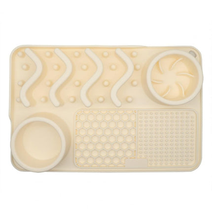 PETS357 Pet Licking Cushion Silicone Smell Food Bowl Cats And Dog Slow Food Plate(Milk White)-garmade.com