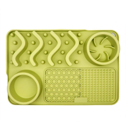 PETS357 Pet Licking Cushion Silicone Smell Food Bowl Cats And Dog Slow Food Plate(Light Green)-garmade.com
