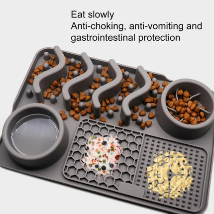 PETS357 Pet Licking Cushion Silicone Smell Food Bowl Cats And Dog Slow Food Plate(Black)-garmade.com