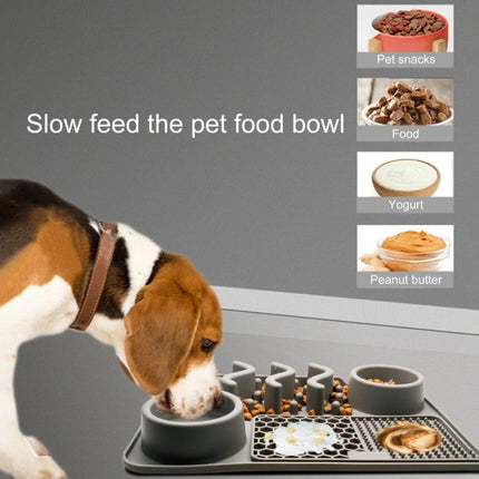 PETS357 Pet Licking Cushion Silicone Smell Food Bowl Cats And Dog Slow Food Plate(Lake Blue)-garmade.com