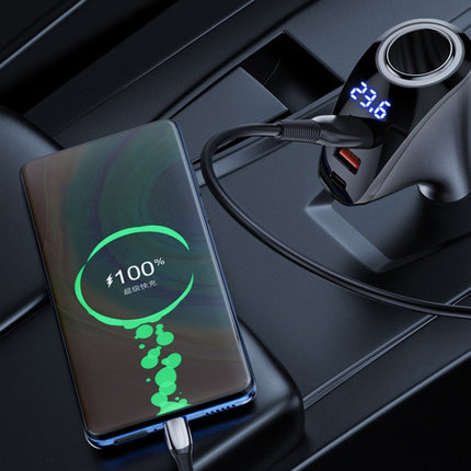Car Charger Multifunctional Digital Display QC Charging Cigarette Lighter Adapter, Model: AAC Dual USB-garmade.com