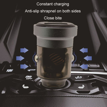 PD+QC Mini Transparent Super Fast Charge Car Cigarette Lighter Charger(Gray)-garmade.com