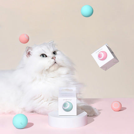 0001 Smart Gravity Teaser Cat Rolling Ball Teeth Resistant Cat Toys(Pink)-garmade.com