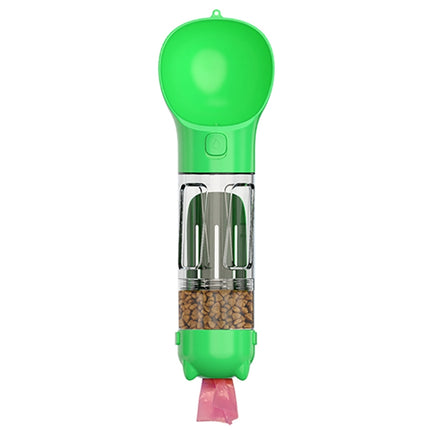 3 in 1 Leakproof Outdoor Dog Water Fountain Portable Pet Drinking Bottle, Size: 300ml+Food Box(Green)-garmade.com