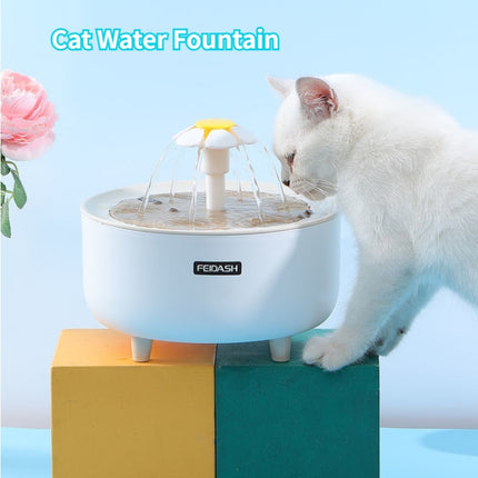 346578 Pets Automatic Circulation Filter Cat Flowing Drinking Fundation, Spec: EU Plug(Flower)-garmade.com