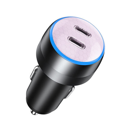 IBD355-2C PD20W+PD20W Smart Car Mobile Phone Charger(Pink)-garmade.com