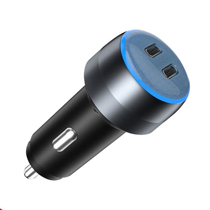 IBD355-2C Dual PD Smart Car Phone Charger With LED Light, Spec: PD45W+PD45W-garmade.com