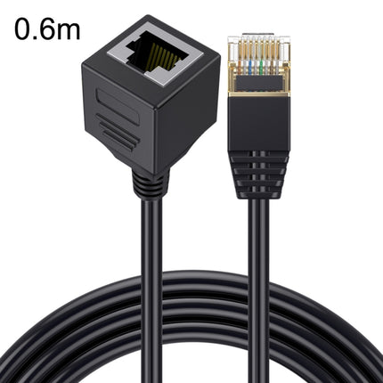 Straight Head 0.6m Cat 8 10G Transmission RJ45 Male To Female Computer Network Cable Extension Cable(Black)-garmade.com