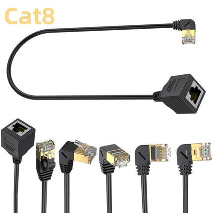 Straight Head 1.5m Cat 8 10G Transmission RJ45 Male To Female Computer Network Cable Extension Cable(Black)-garmade.com