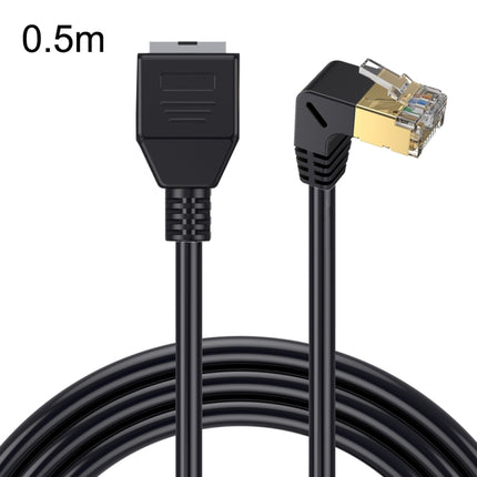 Up Bend 0.5m Cat 8 10G Transmission RJ45 Male To Female Computer Network Cable Extension Cable(Black)-garmade.com