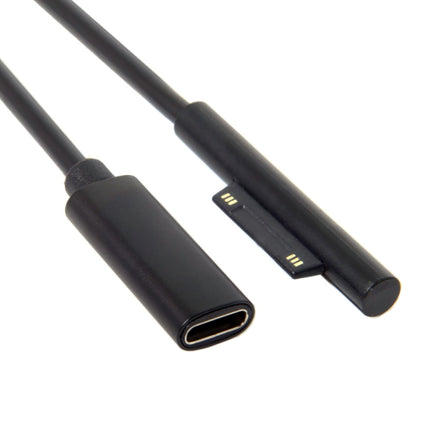 Type-C / USB-C Mother Rotary Seeder Tablet Power Charging Cable For Microsoft Surface Pro 5 / 6, Size: 30cm(Black)-garmade.com