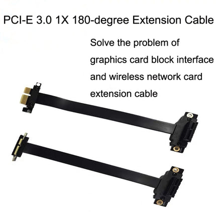 PCI-E 3.0 1X 180-degree Graphics Card Wireless Network Card Adapter Block Extension Cable, Length: 10cm-garmade.com