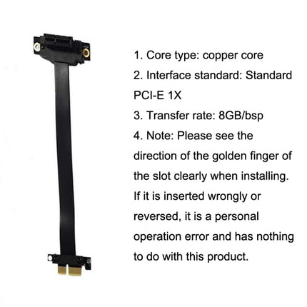 PCI-E 3.0 1X 180-degree Graphics Card Wireless Network Card Adapter Block Extension Cable, Length: 30cm-garmade.com
