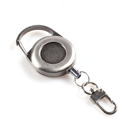 Outdoor Mountaineering Metal Easy-to-pull Retractable Key Chain(Metal Color)-garmade.com