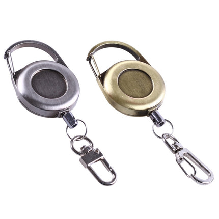 Outdoor Mountaineering Metal Easy-to-pull Retractable Key Chain(Rusty Yellow)-garmade.com
