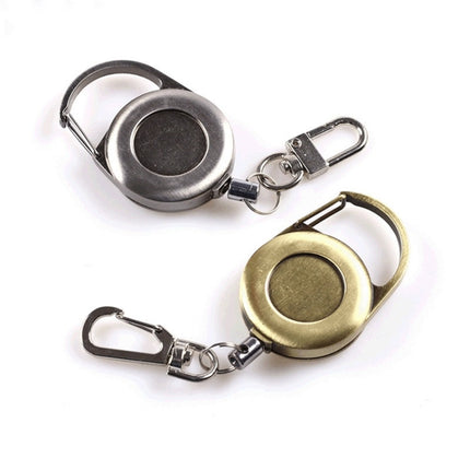 Outdoor Mountaineering Metal Easy-to-pull Retractable Key Chain(Rusty Yellow)-garmade.com
