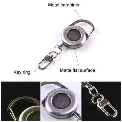 Outdoor Mountaineering Metal Easy-to-pull Retractable Key Chain(Metal Color)-garmade.com
