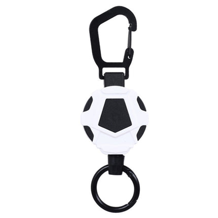Telescopic High Resilience Steel Wire Rope Metal Anti-theft Buckle(Quick Release Ring White Black)-garmade.com