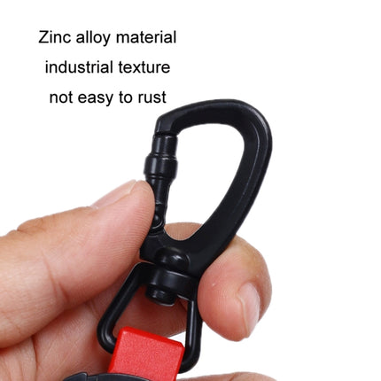Telescopic High Resilience Steel Wire Rope Metal Anti-theft Buckle(Key Ring White Black)-garmade.com