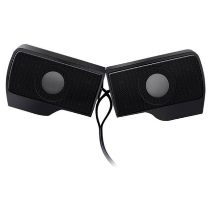 Mini Clip-On USB Stereo Speaker Soundbar for Notebook Laptop PC Desktop Tablet(Black)-garmade.com