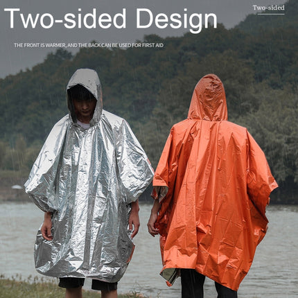 Outdoor Cycling Thickened Reflective Windproof Multifunctional Raincoat(Orange)-garmade.com
