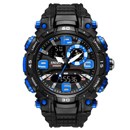 SMAEL 1921 Outdoor Sports Waterproof Men Luminous Time Watch Electronic Watch(Black Blue)-garmade.com