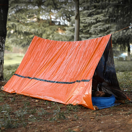 Portable Aluminum Film Outdoor Emergency Warming Triangular Tent(Orange)-garmade.com