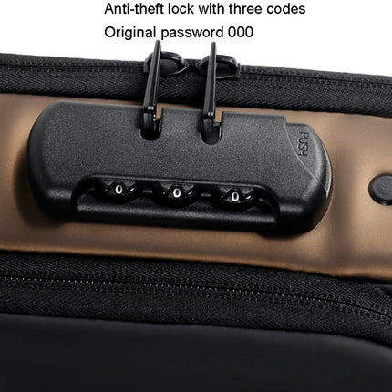 WEIXIER X306 Men Shoulder Bag With USB Charging Port Anti-Theft Chest Bag(Black Gold)-garmade.com