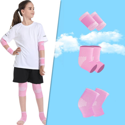 N1033 Child Football Equipment Basketball Sports Protectors, Color: Pink 6 In 1(L)-garmade.com