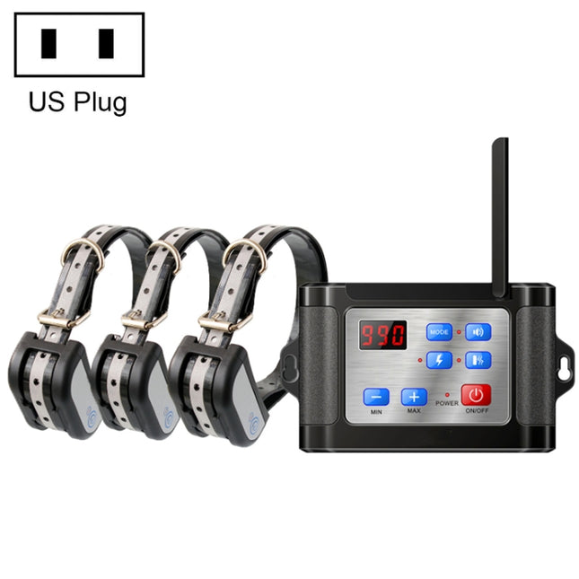 Outdoor Wireless Electronic Pet Fence Night Reflective Collar, Specification: One for Three(US Plug)-garmade.com