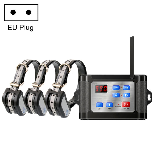 Outdoor Wireless Electronic Pet Fence Night Reflective Collar, Specification: One for Three(EU Plug)-garmade.com