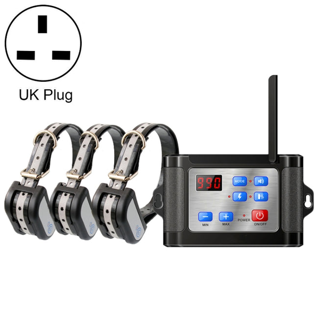 Outdoor Wireless Electronic Pet Fence Night Reflective Collar, Specification: One for Three(UK Plug)-garmade.com
