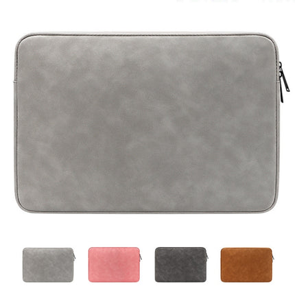 ND12 Lambskin Laptop Lightweight Waterproof Sleeve Bag, Size: 14.1-15.4 inches(Deep Gray)-garmade.com