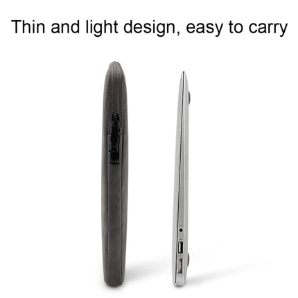 ND12 Lambskin Laptop Lightweight Waterproof Sleeve Bag, Size: 14.1-15.4 inches(Deep Gray with Bag)-garmade.com