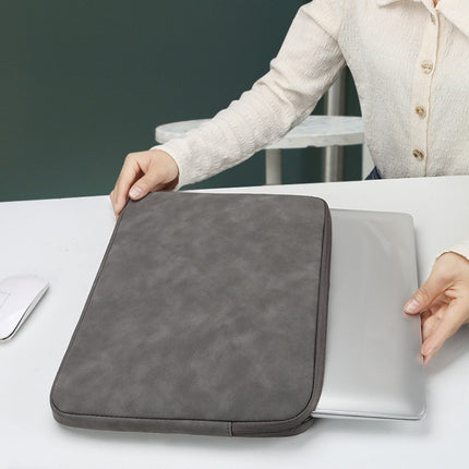 ND12 Lambskin Laptop Lightweight Waterproof Sleeve Bag, Size: 14.1-15.4 inches(Gray with Bag)-garmade.com