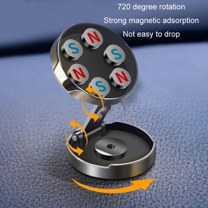 Multi-Angle Positioning Car Folding Circular Car Magnetic Suction Bracket(Silver)-garmade.com