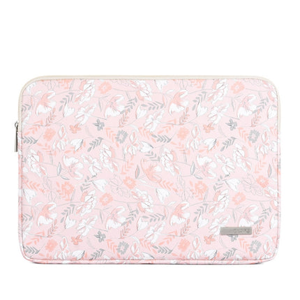G4-01 12 Inch Laptop Liner Bag PU Leather Printing Waterproof Protective Cover(Light Pink)-garmade.com