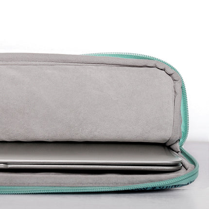 H3-04 11 Inch PU Leather Printing Laptop Liner Bag Tablet Sleeve Bag(Green Wave)-garmade.com
