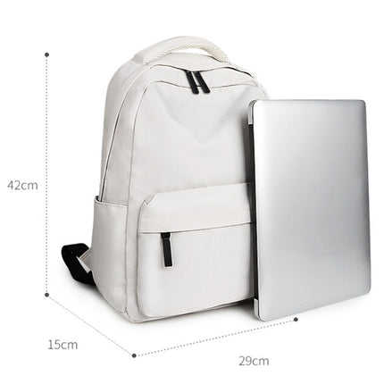 SJ13 13-15.4 inch Large-capacity Waterproof Wear-resistant Laptop Backpack(Beige)-garmade.com