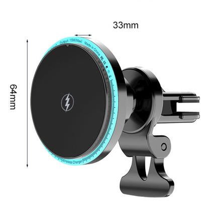 M2 Magnetic Car Wireless Fast Charging Mobile Phone Holder with LED Ambient Light(Black)-garmade.com